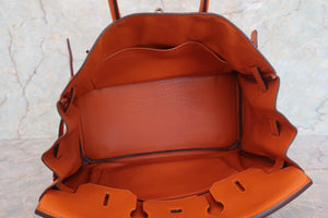 HERMES／エルメス バーキン35 トリヨンクレマンス オレンジ □I刻印 ハンドバッグ 700080103