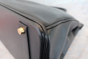 HERMES／エルメス バーキン40 アルデンヌ ブラック □F刻印 ハンドバッグ 700040057