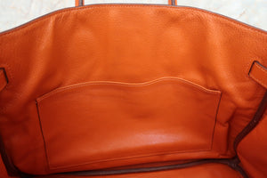 HERMES／エルメス バーキン35 トリヨンクレマンス オレンジ □I刻印 ハンドバッグ 700080103