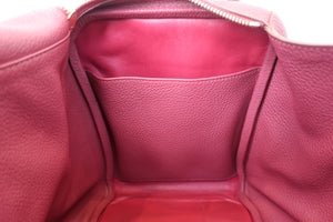 HERMES／エルメス リンディ34 トリヨンクレマンス ルビー □O刻印 ショルダーバッグ 700090160