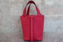 Load image into Gallery viewer, HERMES PICOTIN LOCK CASAQUEClemence leather  2PM Rose Mexico/Rose extreme/Rouge de Cou Z Engraving Hand bag 600060001
