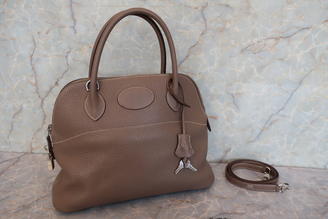 HERMES／エルメス ボリード31 トリヨンクレマンス エトゥープ □I刻印 ショルダーバッグ 700020111