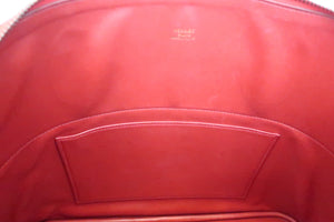 HERMES BOLIDE 35 Graine Couchevel leather Rouge vif □A Engraving Shoulder bag 600070108