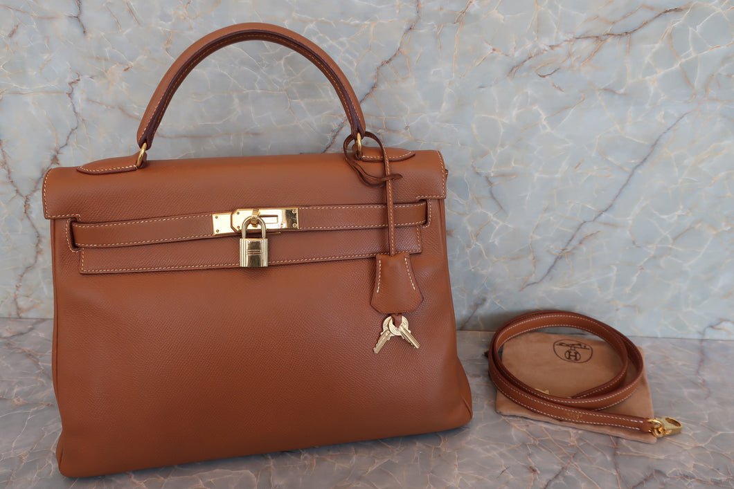 HERMES／エルメス ケリー32 クシュベル ゴールド □A刻印 ショルダーバッグ 700050171