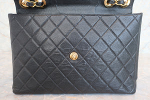 CHANEL/シャネル 中マトラッセシングルフラップチェーンショルダーバッグ キャビアスキン ブラック/ゴールド金具 ショルダーバッグ 600100164