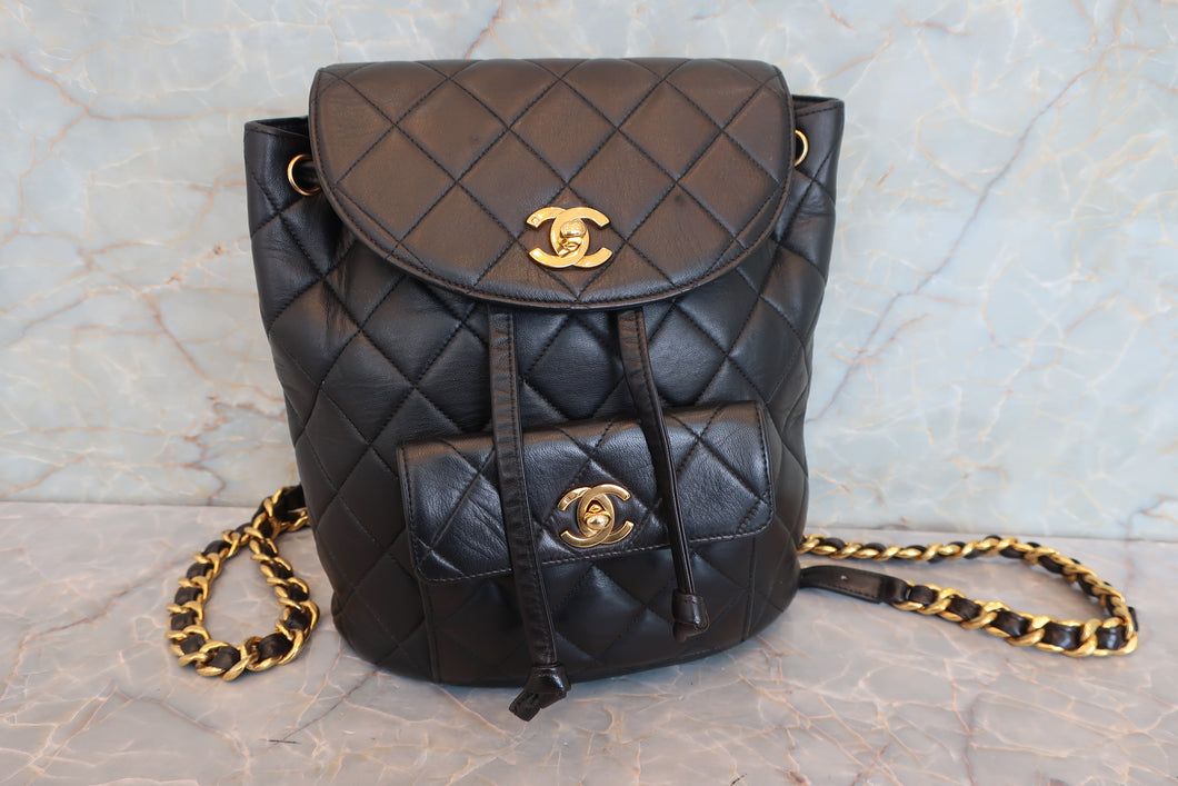 CHANEL/シャネル マトラッセチェーンリュック ラムスキン ブラック/ゴールド金具 リュック 700100222