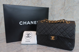 CHANEL/シャネル マトラッセWフラップWチェーンショルダーバッグ ラムスキン ブラック/ゴールド金具 ショルダーバッグ 600090082