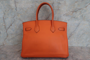 HERMES／エルメス バーキン30 トリヨンクレマンス オレンジ □I刻印 ハンドバッグ 700050282