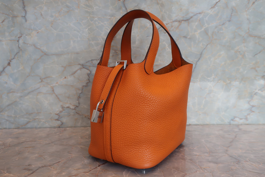 HERMES／エルメス ピコタンロックＰＭ トリヨンクレマンス アプリコット C刻印 ハンドバッグ 700090158