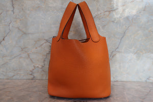 HERMES／エルメス ピコタンロックＰＭ トリヨンクレマンス アプリコット C刻印 ハンドバッグ 700090158