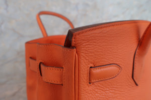 HERMES／エルメス バーキン30 トリヨンクレマンス オレンジ □I刻印 ハンドバッグ 700050282