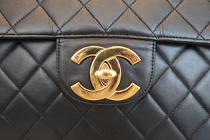 CHANEL/シャネル 中マトラッセシングルフラップチェーンショルダーバッグ ラムスキン ブラック/ゴールド金具 ショルダーバッグ 600100212