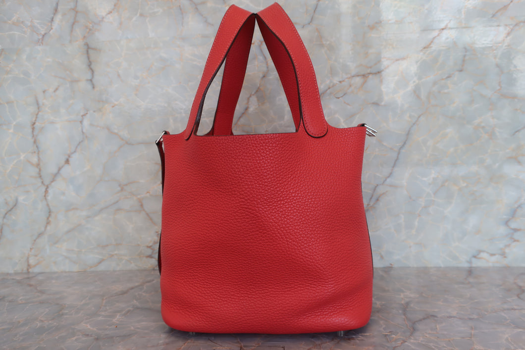 HERMES／エルメス ピコタンロックＭＭ トリヨンクレマンス ルージュピヴォワンヌ □R刻印 ハンドバッグ 700080141