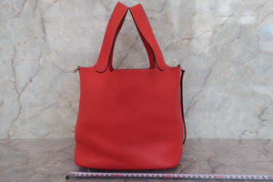 HERMES／エルメス ピコタンロックＭＭ トリヨンクレマンス ルージュピヴォワンヌ □R刻印 ハンドバッグ 700080141