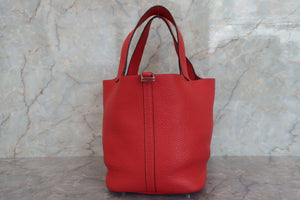 HERMES／エルメス ピコタンロックＭＭ トリヨンクレマンス ルージュピヴォワンヌ □R刻印 ハンドバッグ 700080141