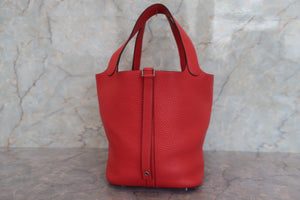 HERMES／エルメス ピコタンロックＭＭ トリヨンクレマンス ルージュピヴォワンヌ □R刻印 ハンドバッグ 700080141