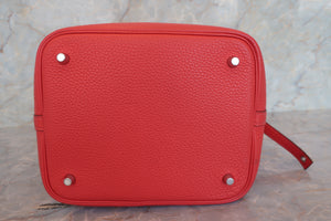 HERMES／エルメス ピコタンロックＭＭ トリヨンクレマンス ルージュピヴォワンヌ □R刻印 ハンドバッグ 700080141