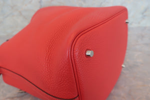 HERMES／エルメス ピコタンロックＭＭ トリヨンクレマンス ルージュピヴォワンヌ □R刻印 ハンドバッグ 700080141