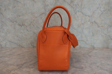 将图片加载到图库查看器，HERMES LINDY 30 Clemence leather Orange □P刻印 Shoulder bag 800020230

