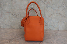 将图片加载到图库查看器，HERMES LINDY 30 Clemence leather Orange □P刻印 Shoulder bag 800020230
