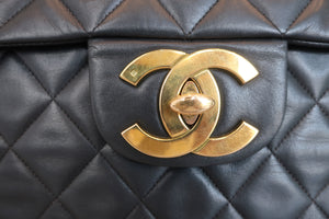 CHANEL Big Matelasse Single flap chain shoulder bag Lambskin Black/Gold hadware Shoulder bag 600080167