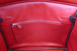 HERMES／エルメス バーキン35 トリヨンクレマンス ルージュカザック/レザン □Q刻印 ハンドバッグ 700020216
