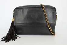 將圖片載入圖庫檢視器 CHANEL/シャネル ココマークフリンジチェーンショルダーバッグ ラムスキン ブラック/ゴールド金具 ショルダーバッグ 800100055
