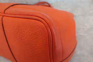 HERMES GARDEN PARTY PM Negonda leather Orange poppy □R Engraving Tote bag 60050146