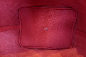 HERMES PICOTIN LOCK MM Clemence leather Rouge tomate X刻印 Hand bag 500090268