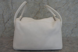 HERMES LINDY 34 Clemence leather White □K Engraving Shoulder bag 700010123