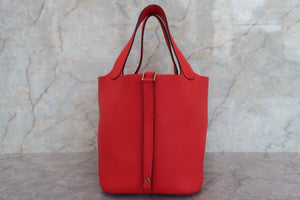 HERMES／エルメス ピコタンロックＭＭ トリヨンクレマンス ルージュクー D刻印 ハンドバッグ 700080121