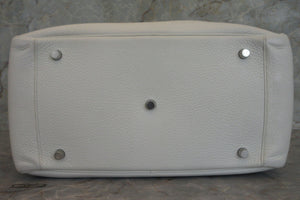 HERMES LINDY 34 Clemence leather White □K Engraving Shoulder bag 700010123
