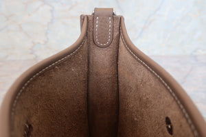 HERMES  EVELYNE TPM Clemence leather Etoupe gray Z Engraving Shoulder bag 700050195