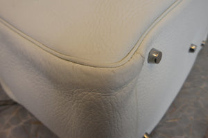 HERMES LINDY 34 Clemence leather White □K Engraving Shoulder bag 700010123