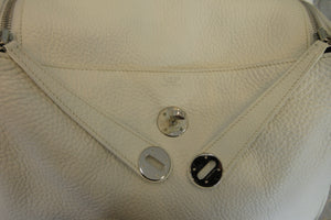 HERMES LINDY 34 Clemence leather White □K Engraving Shoulder bag 700010123