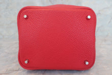 Load image into Gallery viewer, HERMES PICOTIN LOCK MM Clemence leather Rouge casaque □P Engraving Hand bag 600070055
