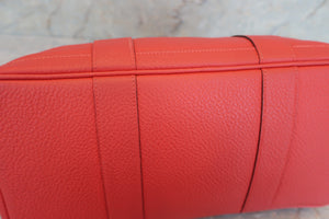 HERMES GARDEN PARTY PM Negonda leather Rouge pivoine R Engraving Tote bag 600040111