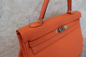 HERMES／エルメス ケリー35 トゴ オレンジ □Q刻印 ショルダーバッグ 700090231