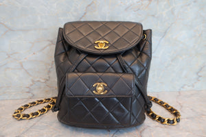 CHANEL/シャネル マトラッセチェーンリュック ラムスキン ブラック/ゴールド金具 リュック 700070090