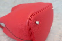 Load image into Gallery viewer, HERMES PICOTIN LOCK MM Clemence leather Rouge casaque □P Engraving Hand bag 600070055
