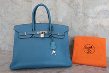 画像をギャラリービューアに読み込む, HERMES／エルメス バーキン35 トリヨンクレマンス ブルージーン □F刻印 ハンドバッグ 800070054
