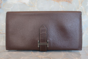 HERMES／エルメス ベアンスフレ ヴォーエプソン ショコラ 財布 700030089