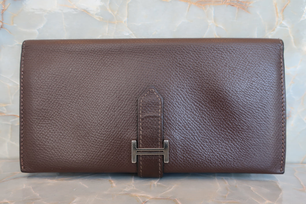 HERMES／エルメス ベアンスフレ ヴォーエプソン ショコラ 財布 700030089