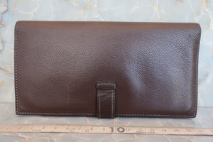 HERMES／エルメス ベアンスフレ ヴォーエプソン ショコラ 財布 700030089