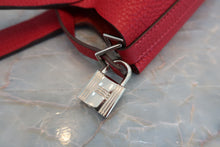 Load image into Gallery viewer, HERMES PICOTIN LOCK MM Clemence leather Rouge casaque □P Engraving Hand bag 600070055
