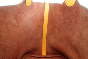 HERMES PICOTIN LOCK TOUCH MM Clemence leather/Swift leather Cuivre/Jaune d'or X Engraving Hand bag 700060008