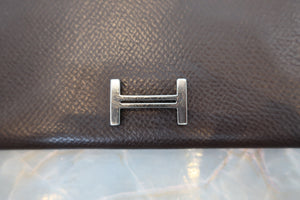HERMES／エルメス ベアンスフレ ヴォーエプソン ショコラ 財布 700030089