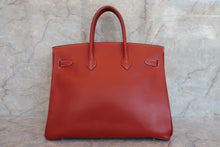 Load image into Gallery viewer, HERMES BIRKIN 35 Box carf leather Brique □B Engraving Hand bag 600050029
