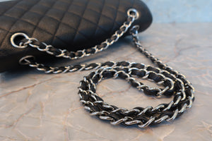 CHANEL/シャネル マトラッセＷフラップＷチェーンショルダーバッグ キャビアスキン ブラック/シルバー金具 ショルダーバッグ 700080137