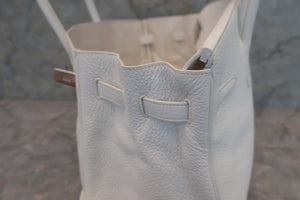 HERMES BIRKIN 35 Clemence leather White □I刻印 Hand bag 600070095